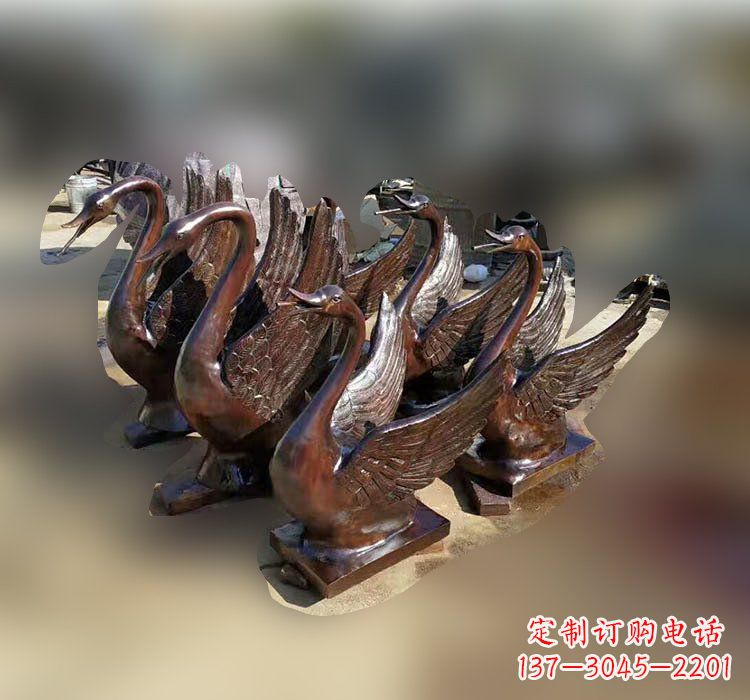 南阳优雅美丽的铜雕天鹅塑料