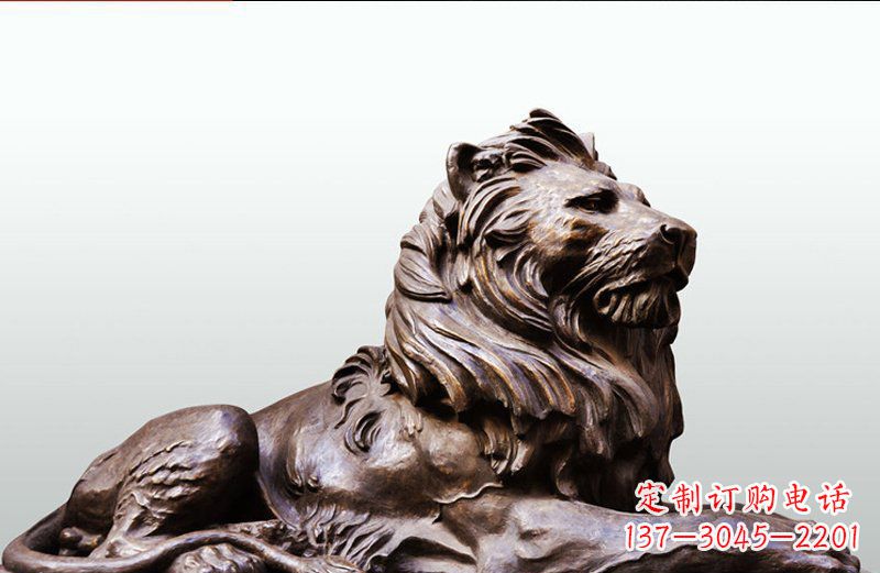 南阳铜雕卧室狮子精美动物雕塑