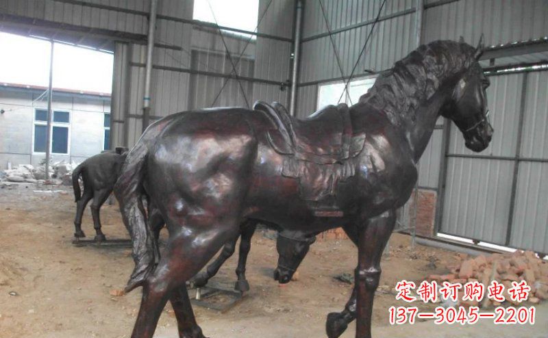 南阳公园铜马动物铜雕