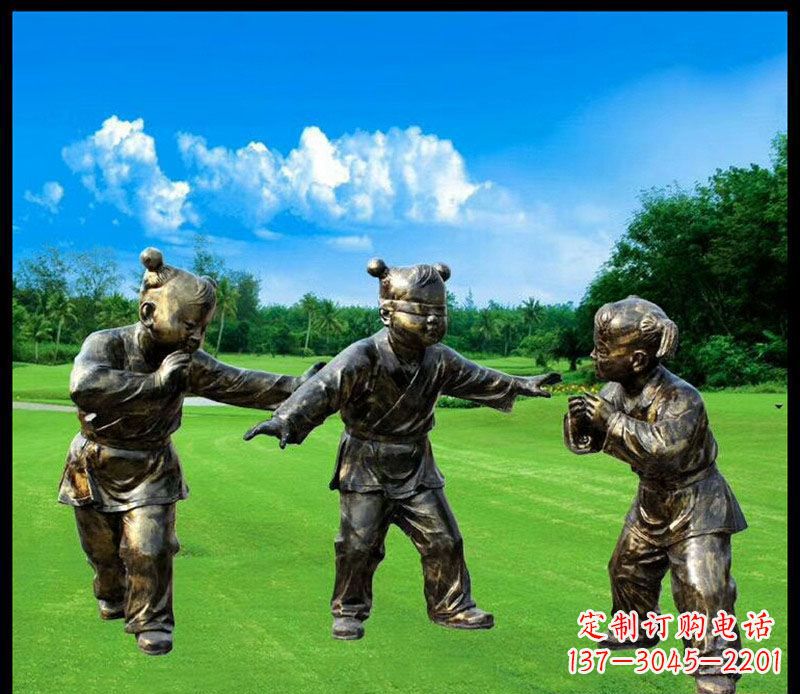 南阳精致的儿童铜雕造型,增添公园乐趣