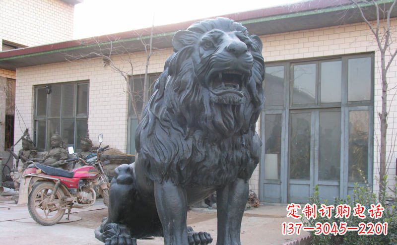 南阳浓情西洋之王——公园外观狮子铜雕