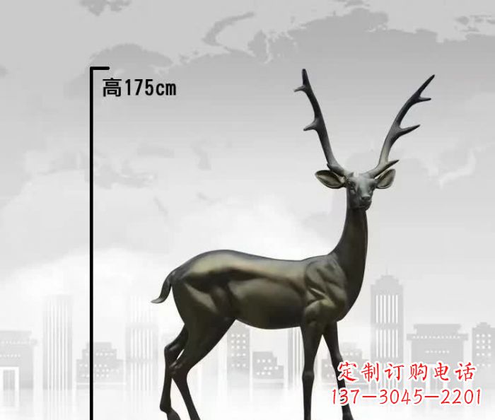 南阳公园小鹿铜雕 (3)