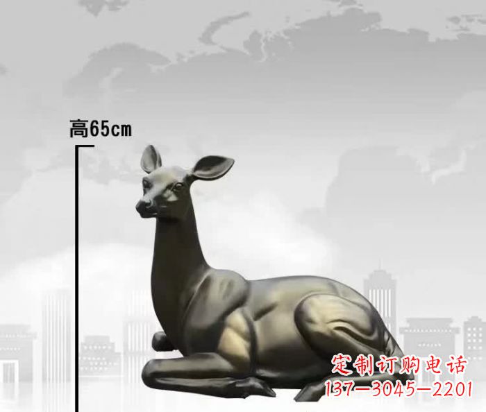 南阳公园小鹿铜雕 (4)