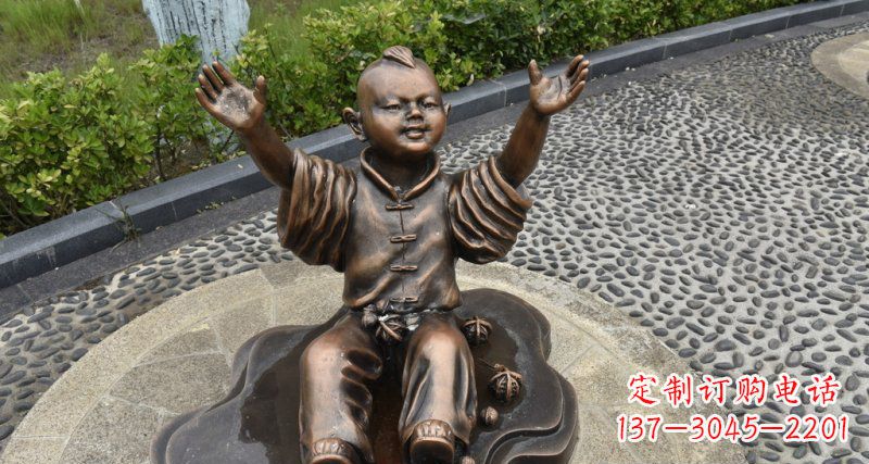 南阳精致雕塑，匠心创造——小男孩铜雕