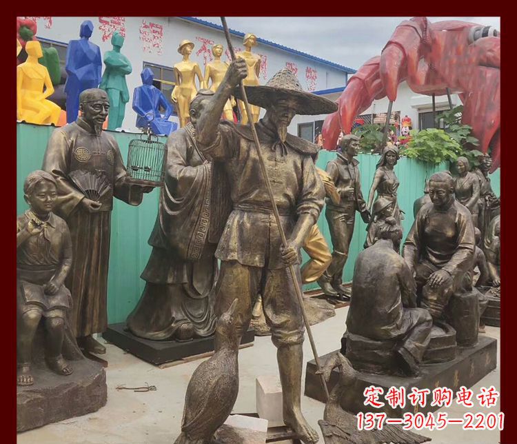 南阳新中式鸬鹚铜雕塑