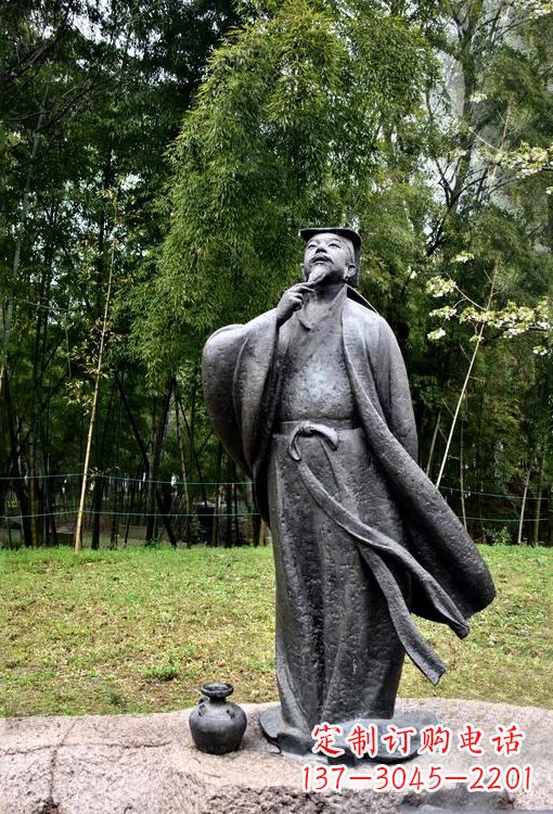 南阳诞生于中国古代传奇的雕塑——王羲之铸铜雕塑