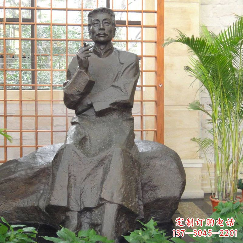 南阳中领雕塑|传承历史文化的鲁迅铜雕像