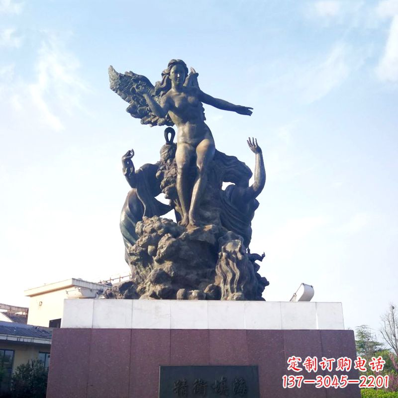 南阳雕刻传说——精卫填海景观雕塑