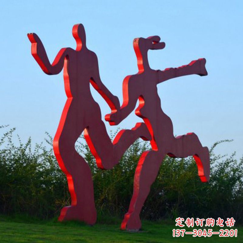 南阳情侣心剪影雕塑