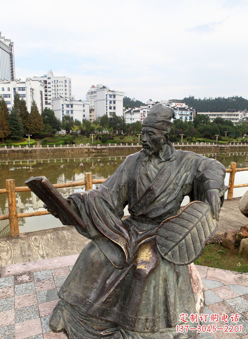 南阳匠心打造的肖像诸葛亮雕塑