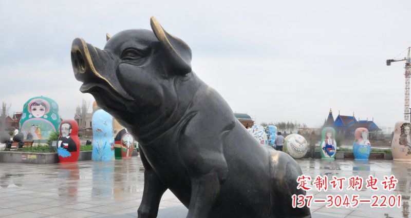 南阳活力四射的动物铜雕塑