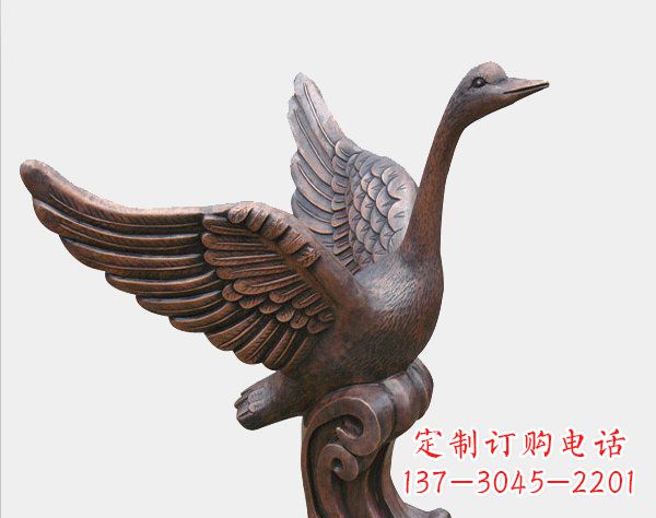 南阳中领雕塑铸造完美的天鹅铜雕