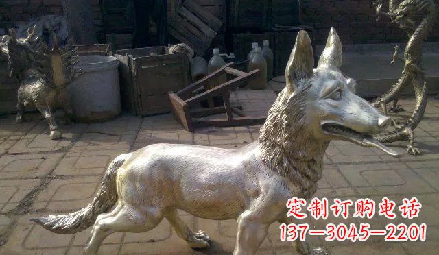 南阳铸铜小狗动物雕塑