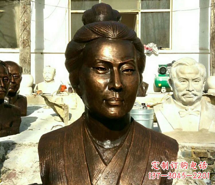南阳传承经典，精美雕塑李清照胸像铜雕