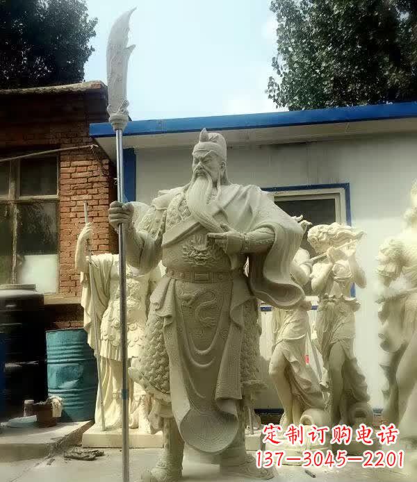 南阳中领雕塑古代关公石雕