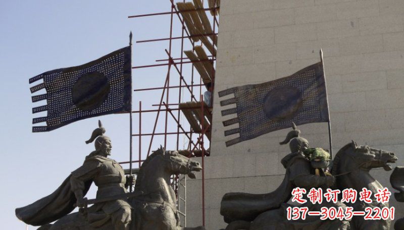 南阳古代将军景区铜雕