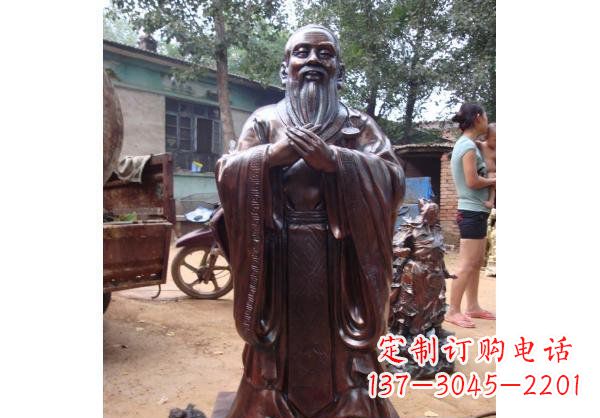 南阳人物雕塑精美玻璃钢仿铜雕塑——孔子系列