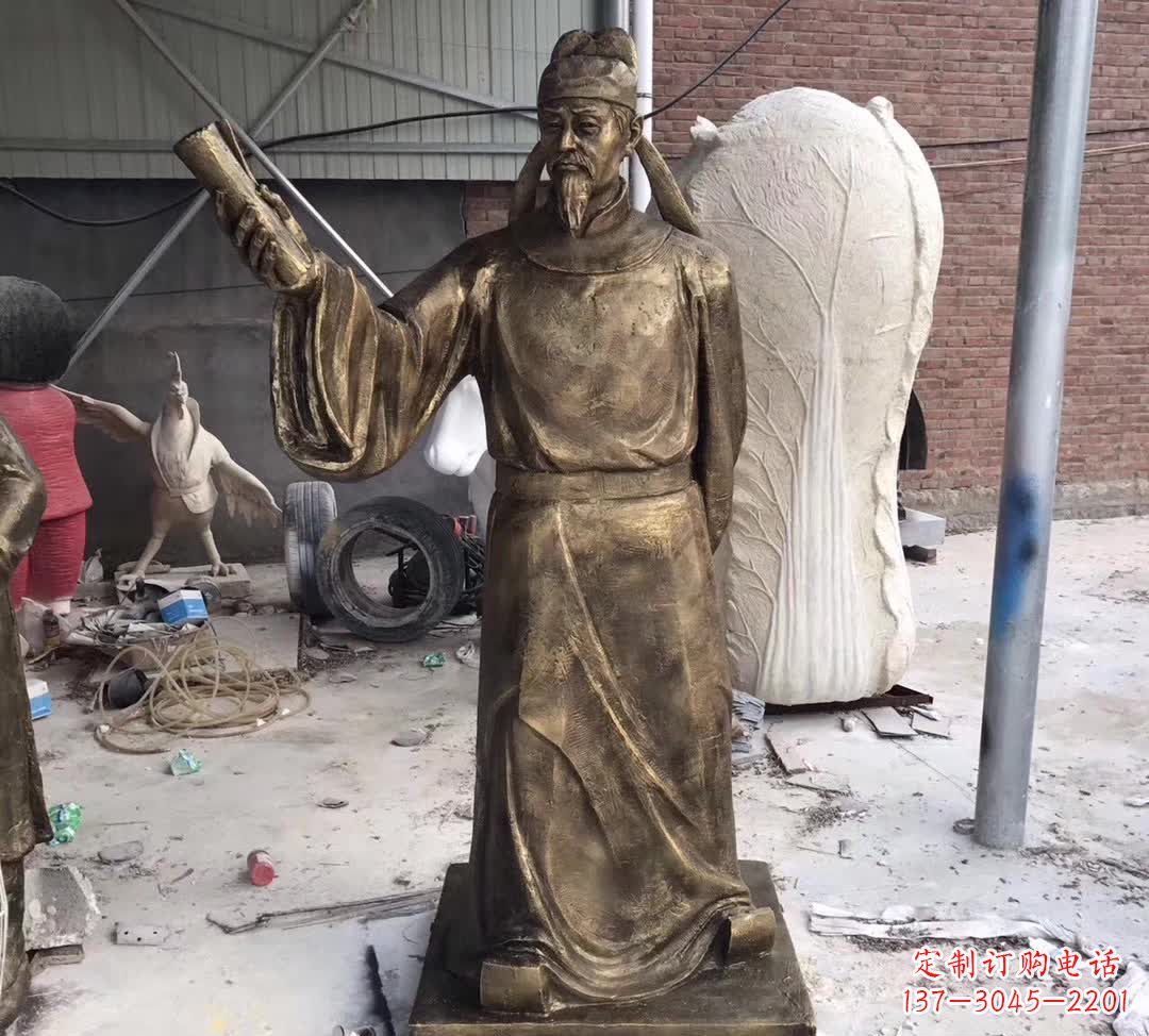 南阳古代李白铜雕