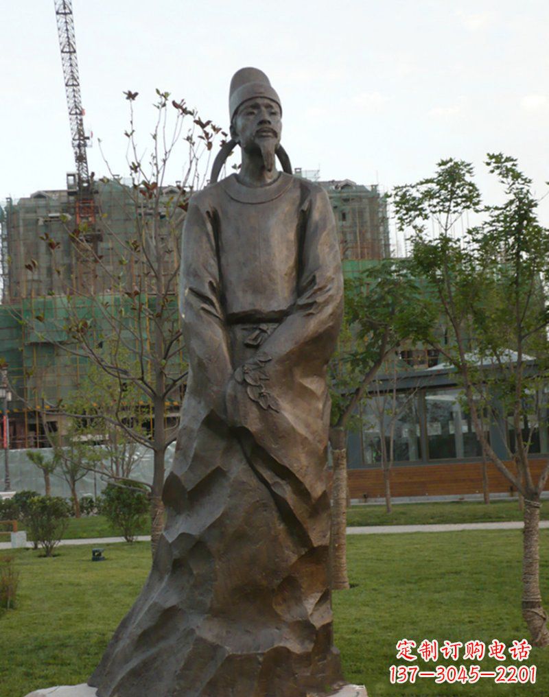 南阳精美古风犹存,高雅李白铜雕