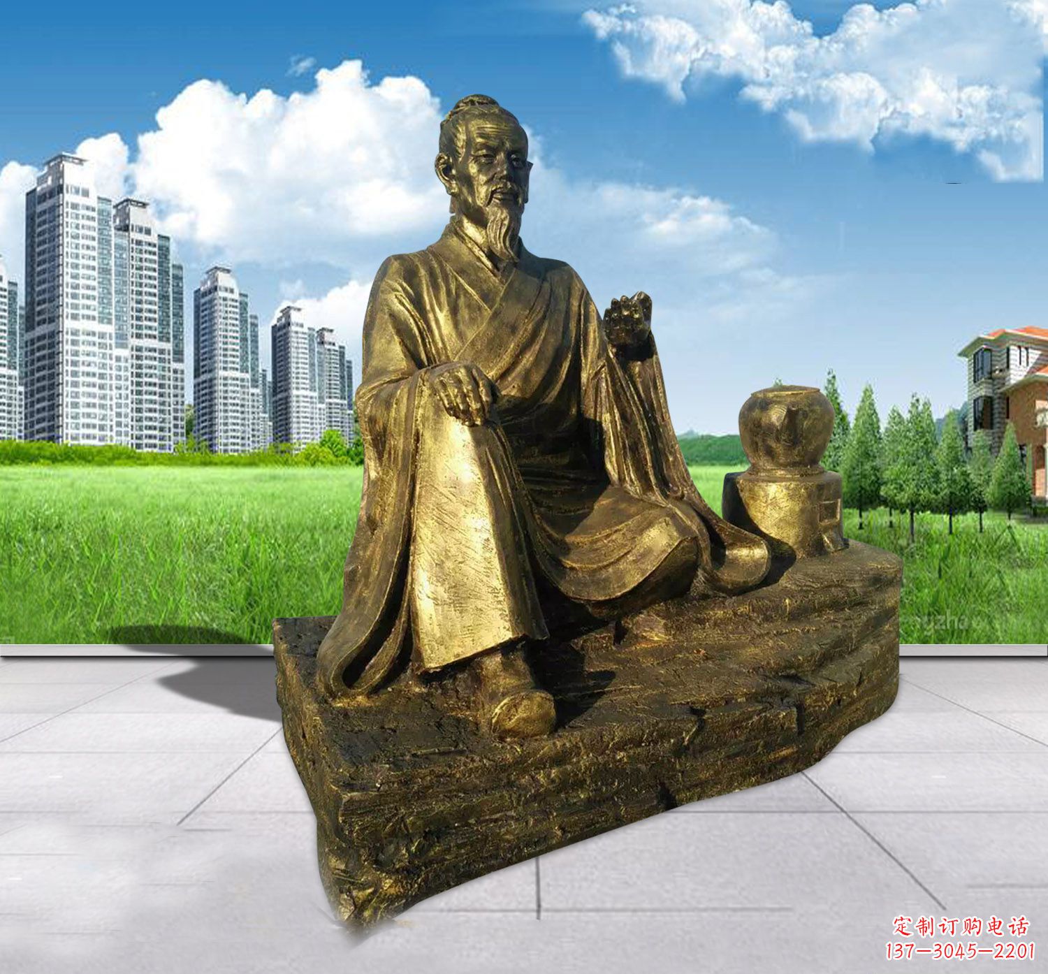 南阳匠心独运——中领雕塑张仲景铜雕