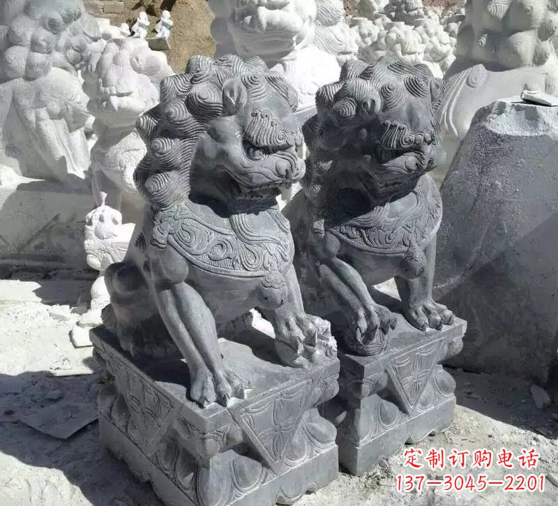 南阳古典青石狮子雕塑