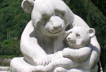 南阳公园装饰熊猫石雕