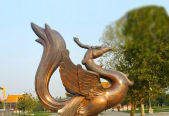 南阳纯铜铸造的四灵之朱雀雕塑
