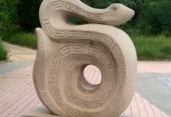 南阳砂岩动物蛇雕塑