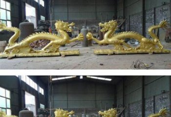 南阳古典传统双龙戏珠铜雕塑