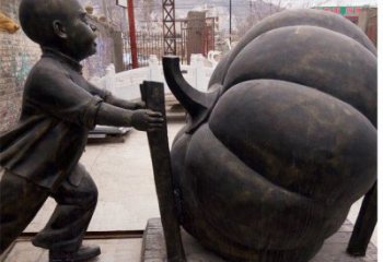 南阳精致男孩铜雕