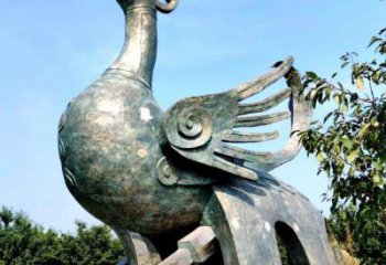南阳公园园林朱雀铜雕景观雕塑