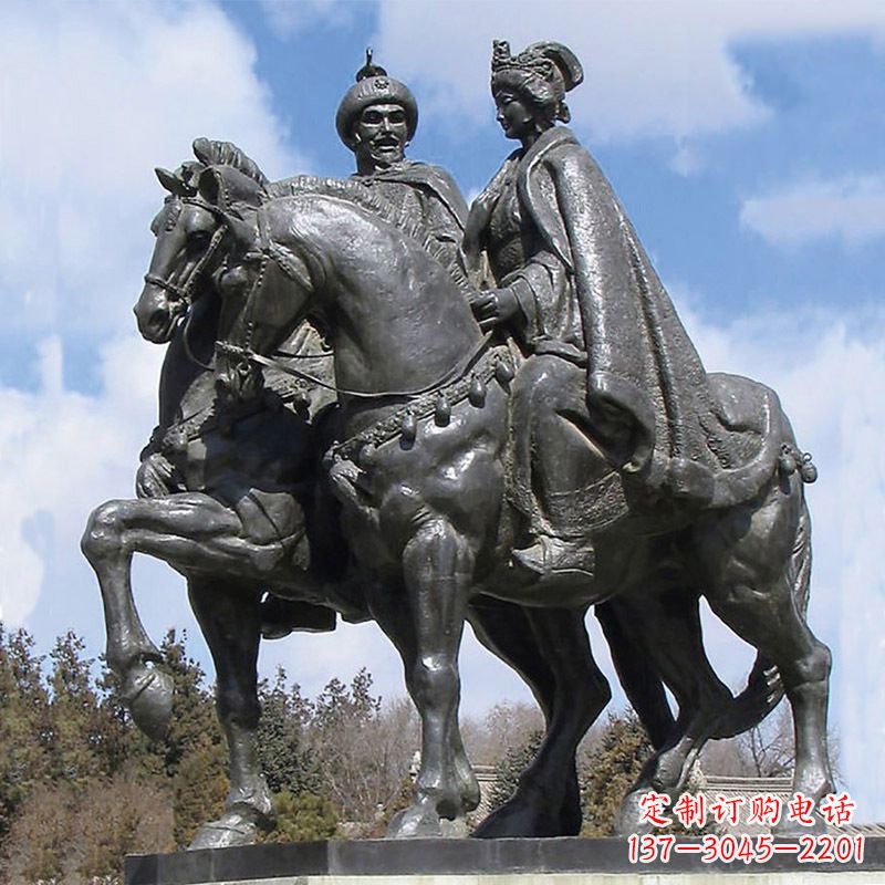 南阳古代风采:王昭君骑马雕塑
