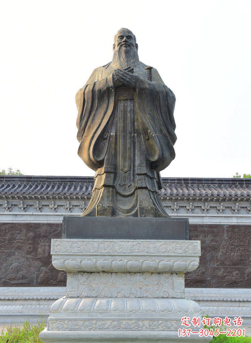 南阳中领雕塑-孔子铜雕