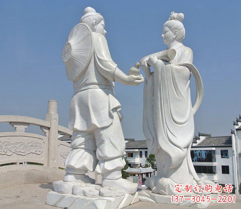 南阳唯美古典,传统牛郎织女石雕