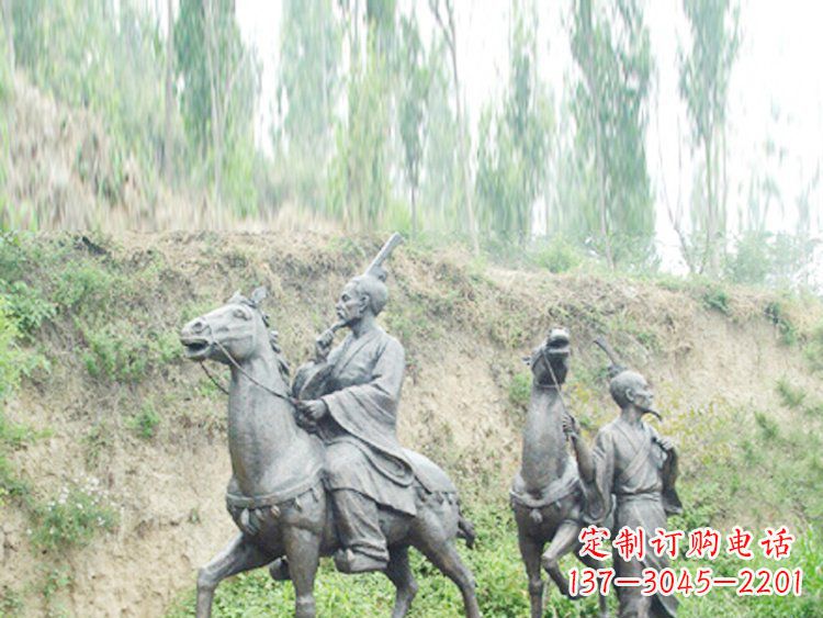 南阳中领雕塑|传承古老传统:古代人物骑马铜雕