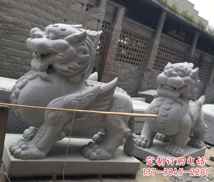 南阳中领雕塑–精美的古代神兽大理石貔貅雕塑