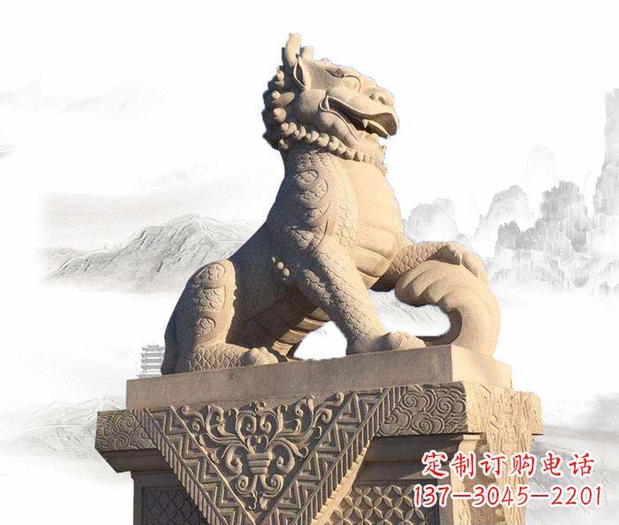 南阳精美古典大理石麒麟石雕