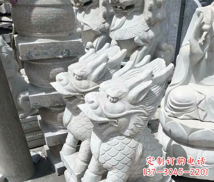 南阳古代神兽大理石麒麟石雕 (3)