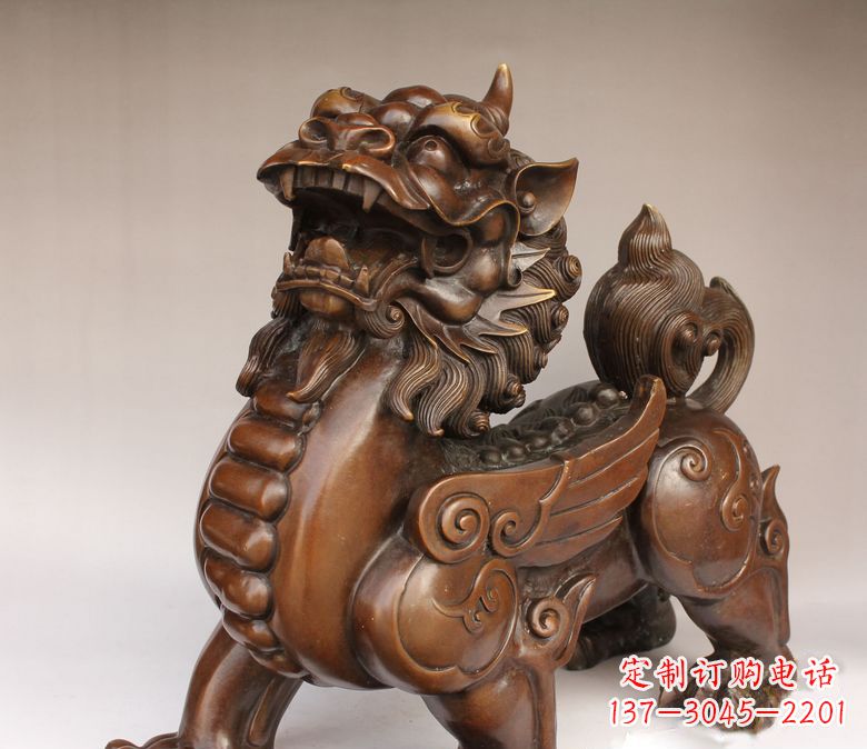 南阳古代神兽貔貅铜雕 