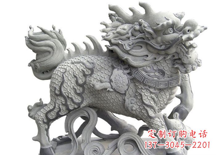 南阳中领雕塑|精美古典麒麟雕塑