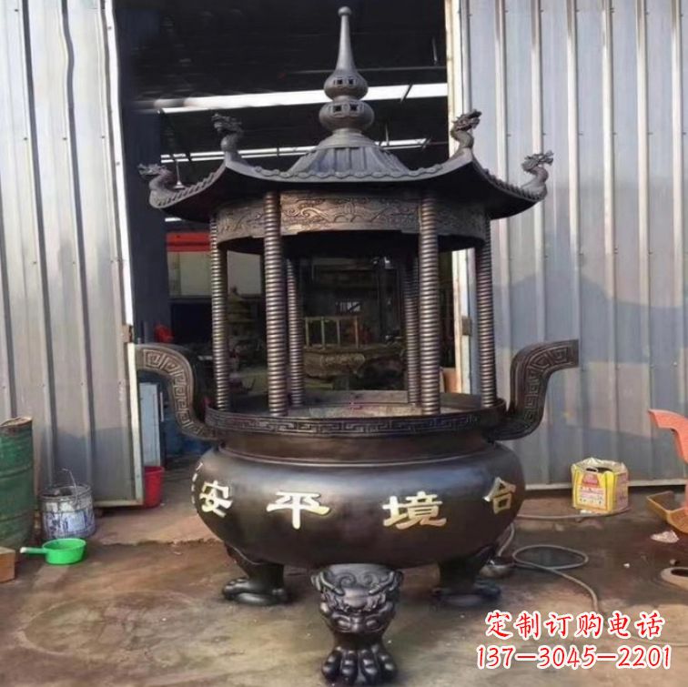 南阳精美古代铜香炉雕塑,成就您的家庭情调