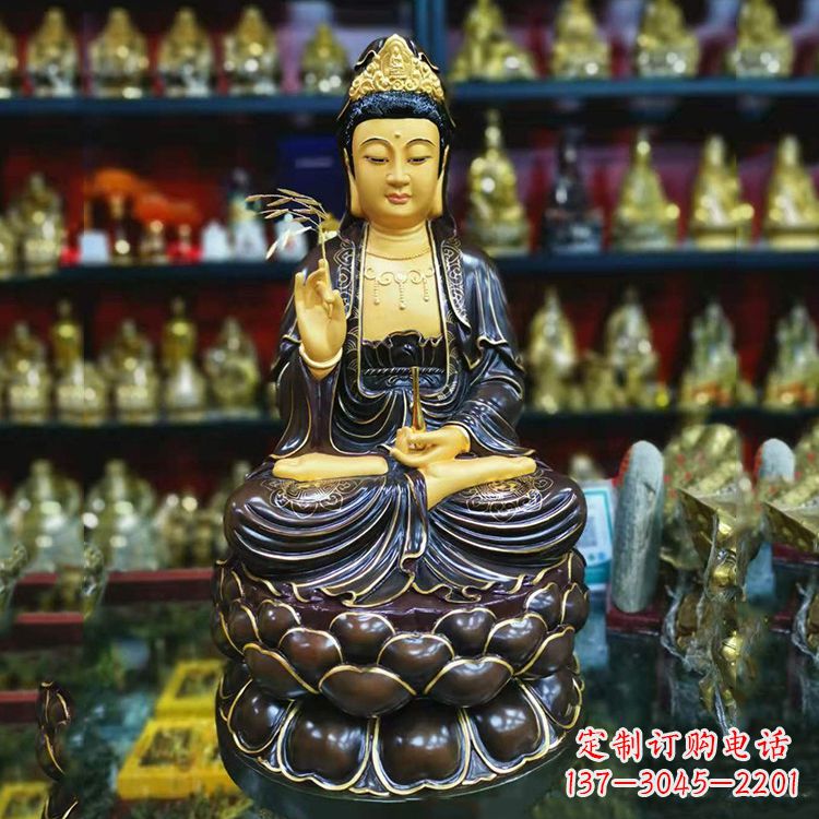 南阳古铜手工雕刻观音佛像