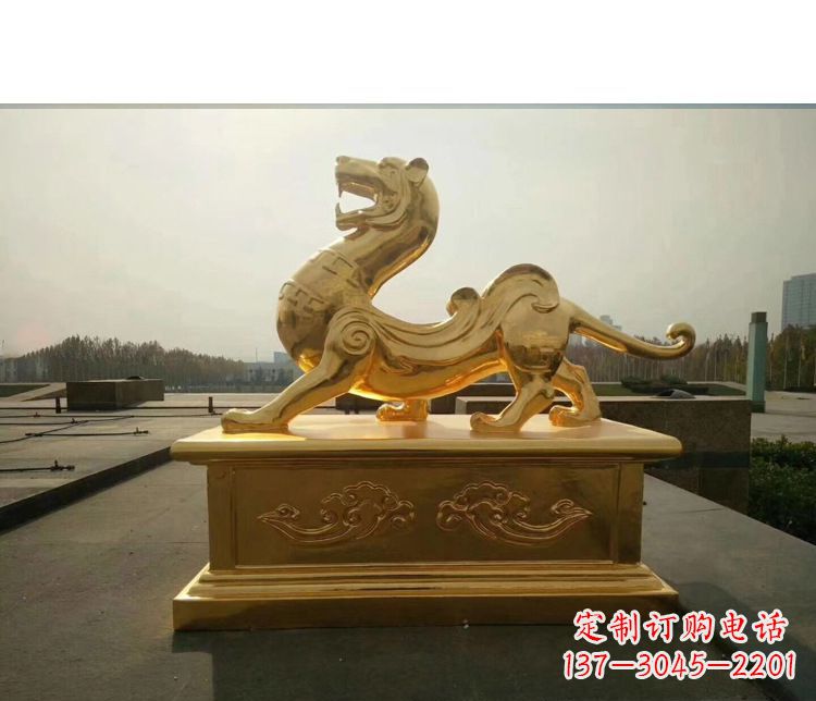 南阳精美雕刻,精致纯铜白虎神兽雕塑