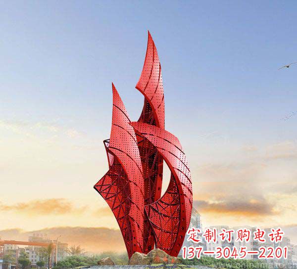 南阳不锈钢抽象船帆雕塑