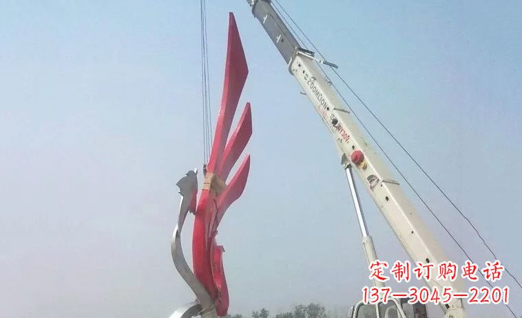南阳独特而精致的不锈钢抽象凤凰雕塑