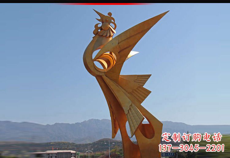 南阳中领雕塑凤凰抽象雕塑11英寸