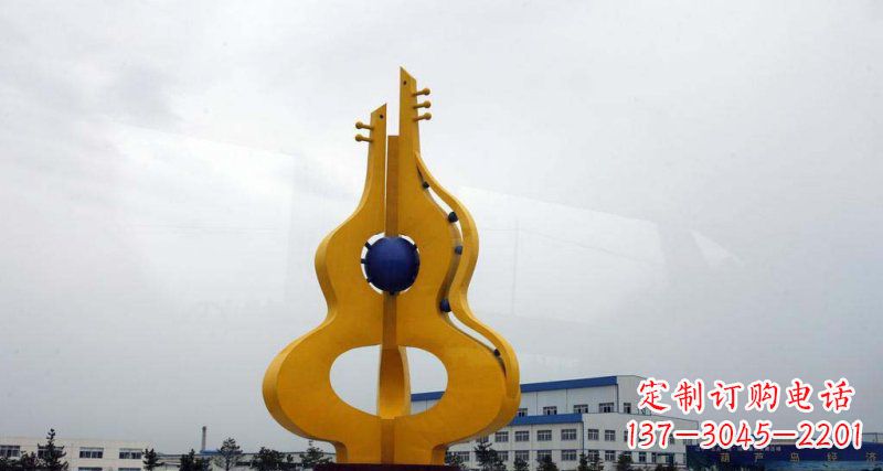 南阳中领雕塑:葫芦琵琶不锈钢雕塑