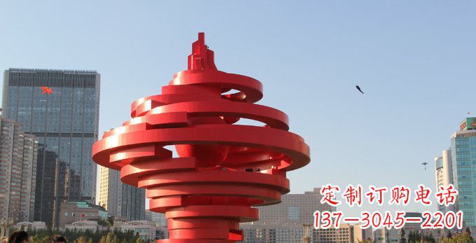 南阳不锈钢抽象火炬雕塑,展现活力与坚强