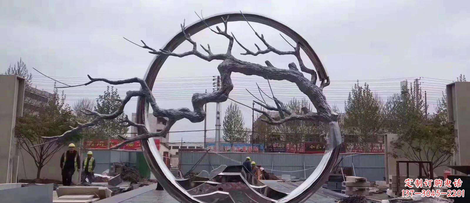 南阳精致不锈钢抽象树枝雕塑