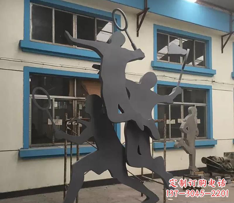 南阳不锈钢羽毛球运动雕塑